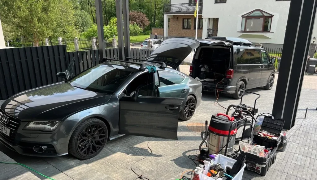 Mobile detailing work flow. All detailing products and tools