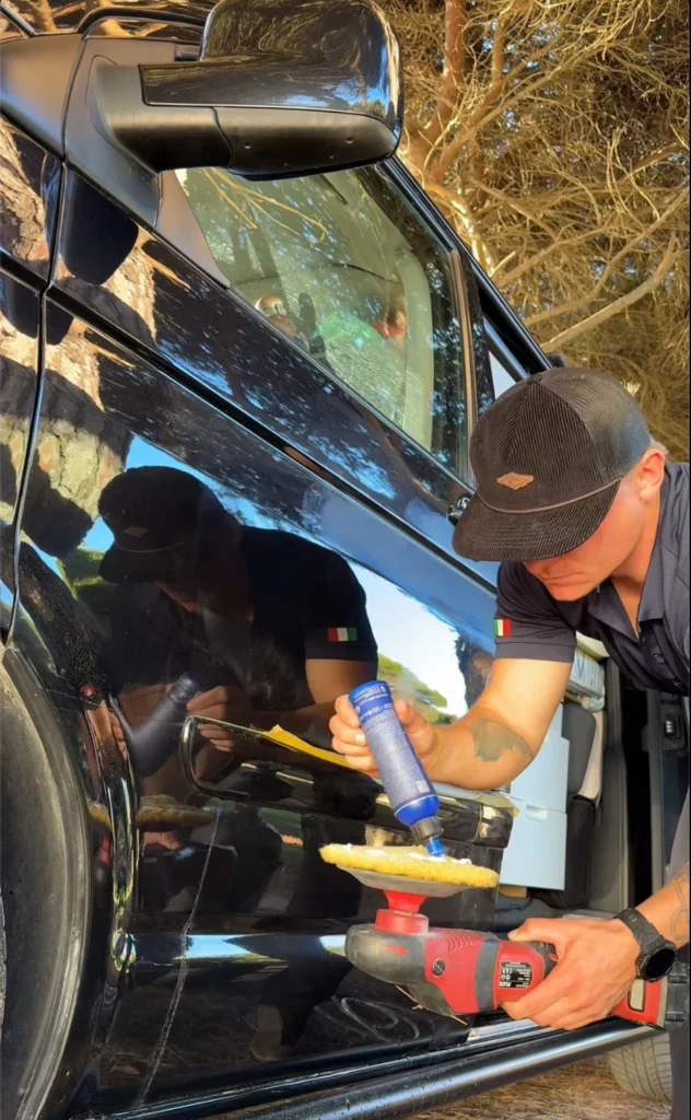 Paint corection detailing product use