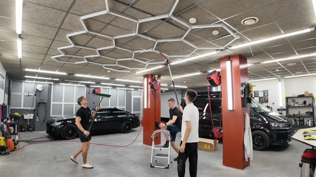 Hexagon detailing studio lights