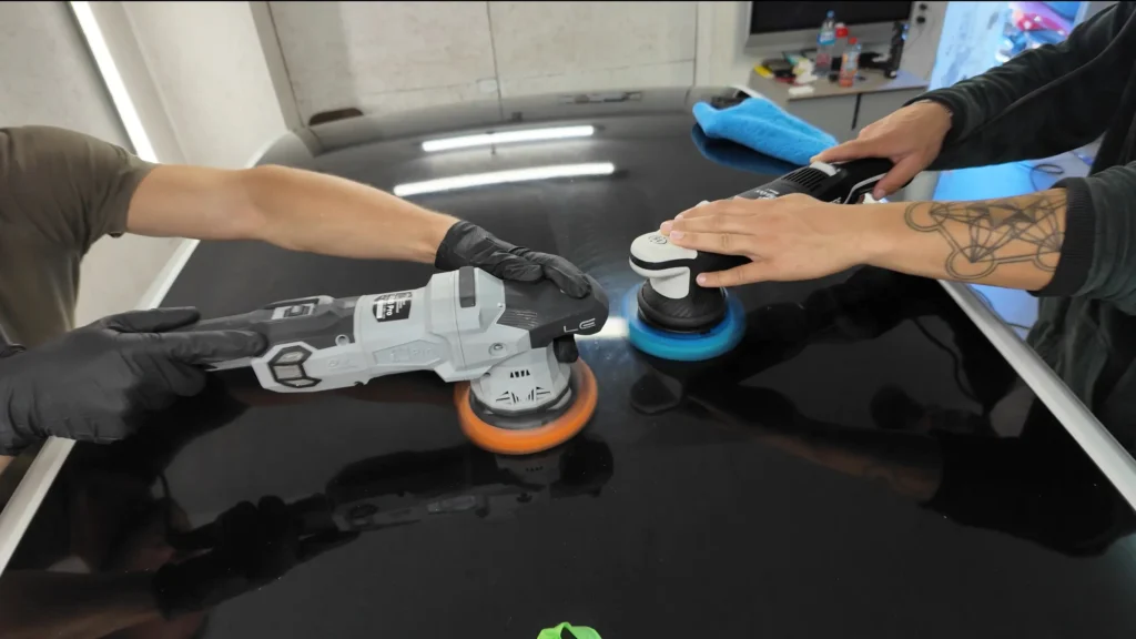 Car care paint corection polishing with the best dual action 15mm polisher