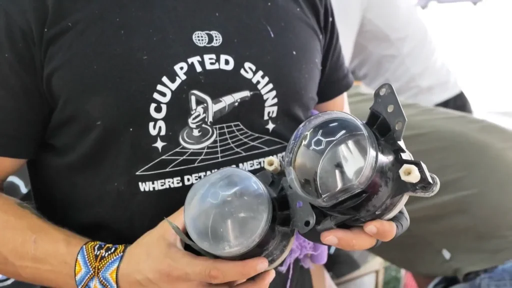 Faded fog light restoration turbo hands