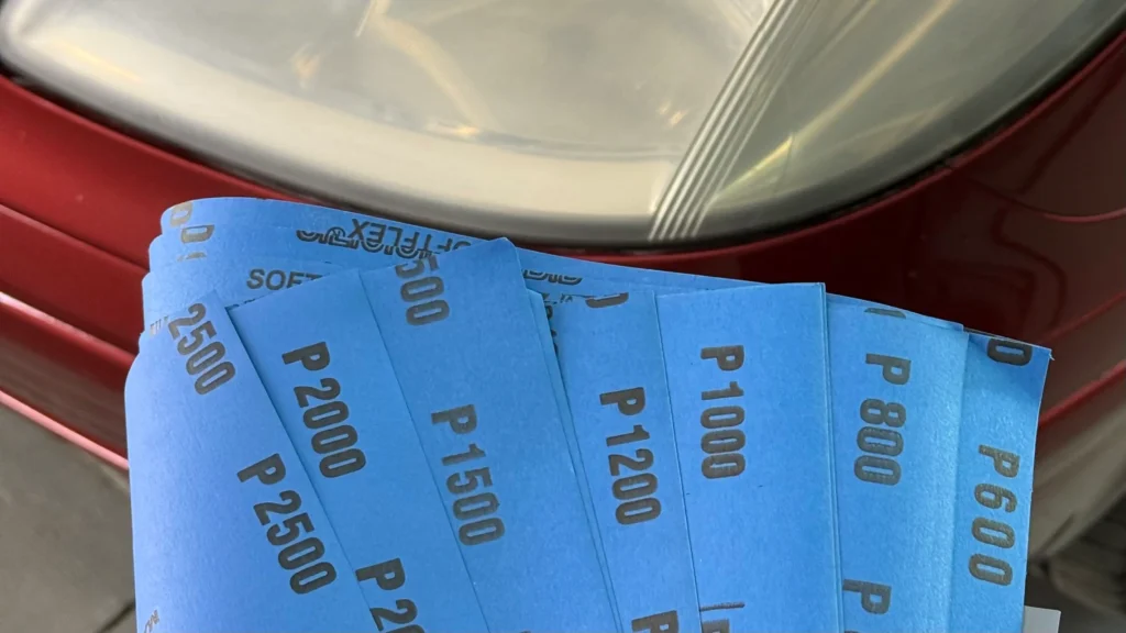 sanding paper for headlights restoration turbo hands detailing 